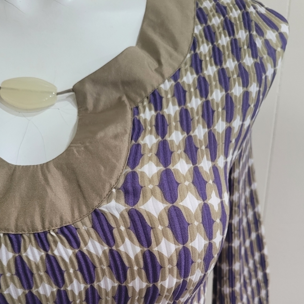Vintage 90s PIANO Lightweight Pleated Shirt Blouse Womens Top Size L - Picture 2 of 11
